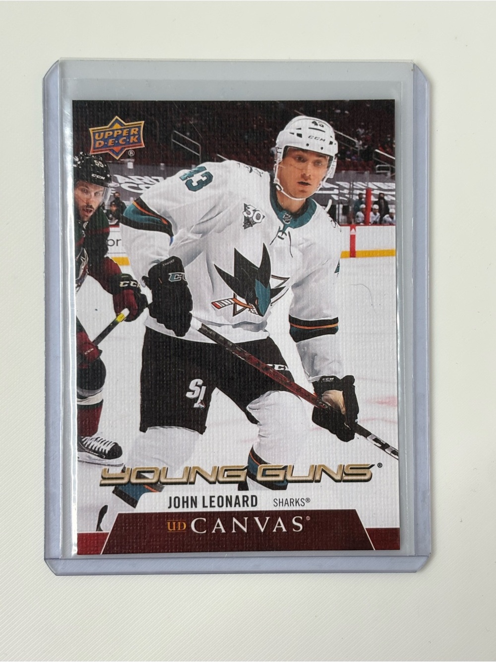 John Leonard 2020-21 Upper Deck Canvas Young Guns Rookie #C232 San Jose Sharks 🏒